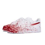 [Custom The same crime scene for both men and women]  Air Force 1 Skateboard Shoes Men Low-Top White Red - Image 3