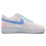 [Custom Star blue cherry pink]  Air Force 1 Skateboard Shoes Unisex Low-Top White/Lake Blue - Image 2