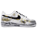 [Custom Black ink flows with gold]  Air Force 1 Skateboard Shoes Unisex Low-Top Ink/Gold - Image 2