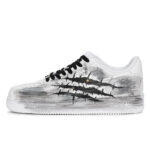 [Custom Peeping/Claw Marks]  Air Force 1 Skateboarding Shoes Unisex Low-top Black/grey