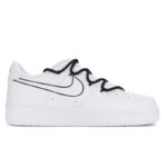[Custom Street graffiti and ink splashing]  Air Force 1 Skateboarding Shoes Unisex Low-top White/Black/Red - Image 2