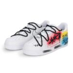 [Custom Street graffiti and ink splashing]  Air Force 1 Skateboarding Shoes Unisex Low-top White/Black/Red - Image 3