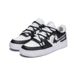 [Custom Men's Venom Double Hook black and White]  Air Force 1 Skateboarding Shoes Men Low-top Black/White - Image 3