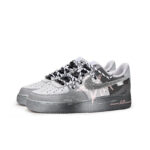 [Custom "Starry Sky Story"]  Air Force 1 Skateboard Shoes Unisex Low-Top Gray/Pink - Image 3