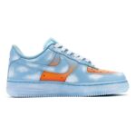 [Custom Men's gradient cloud blue and orange]  Air Force 1 Skateboarding Shoes Men Low-top Blue/Orange - Image 2