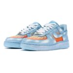 [Custom Men's gradient cloud blue and orange]  Air Force 1 Skateboarding Shoes Men Low-top Blue/Orange - Image 3