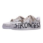 [Custom Play Cool Factor]  Air Force 1 Skateboard Shoes Men Low-Top Gray Black - Image 2