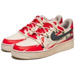 [Custom Red Melody Stage]  Air Force 1 Skateboarding Shoes Men Low-top Beige/Red - Image 2