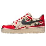 [Custom Red Melody Stage]  Air Force 1 Skateboarding Shoes Men Low-top Beige/Red - Image 7