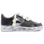 [Custom Love and violence destroy bears]  Air Force 1 Skateboard Shoes Men Low-Top Black/White - Image 2