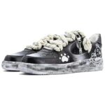 [Custom Love and violence destroy bears]  Air Force 1 Skateboard Shoes Men Low-Top Black/White - Image 3