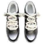 [Custom Love and violence destroy bears]  Air Force 1 Skateboard Shoes Men Low-Top Black/White - Image 4