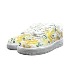 [Custom St. Mary's High School]  Air Force 1 Skateboard Shoes Unisex Low-Top White/Gold - Image 3
