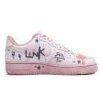 [Custom Men's pink cross]  Air Force 1 Skateboarding Shoes Men Low-top White/powder - Image 4