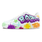 [Custom AF1 Male Ink-wash BOOM]  Air Force 1 Skateboarding Shoes Men Low-top Blue/Yellow