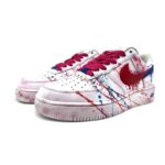 [Custom Ink splashing and aging Vibe style graffiti]  Air Force 1 Skateboarding Shoes Men - Image 2