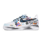 [Custom lively Little Devils In Black, White And Blue]  Air Force 1 Skateboarding Shoes Unisex - Image 2