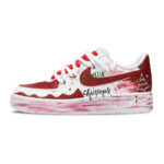 [Custom Christmas Nocturne]  Air Force 1 Skateboard Shoes Unisex Low-Top White/Red/Green - Image 3