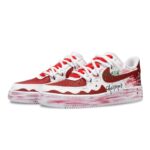 [Custom Christmas Nocturne]  Air Force 1 Skateboard Shoes Unisex Low-Top White/Red/Green - Image 5
