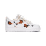 [Custom Tricolor koi]  Air Force 1 Skateboarding Shoes Unisex Low-top White/Gray/Black/Reddish Brown - Image 2