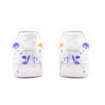 [Custom The colors are jumping, blue and yellow]  Air Force 1 Skateboarding Shoes Men Low-top White/Blue/Yellow - Image 5