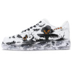 [Custom Mr. Pumpkin for men]  Air Force 1 Skateboard Shoes Men Low-Top Black/White/Orange - Image 2