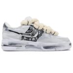 [Custom Men's steel bones]  Air Force 1 Skateboard Shoes Men Low-Top Black/Gray/Beige - Image 3