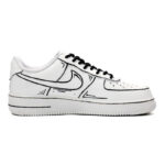 [Custom Fall into the metaverse]  Air Force 1 Skateboard Shoes Unisex Low-Top Black/White - Image 2