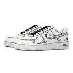 [Custom Fall into the metaverse]  Air Force 1 Skateboard Shoes Unisex Low-Top Black/White - Image 3