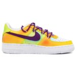 [Custom Acid Cosmos]  Air Force 1 Skateboard Shoes Unisex Low-Top White/Orange/Purple - Image 2