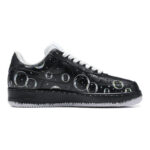 [Custom Men's graffiti bubble]  Air Force 1 Skateboarding Shoes Men Low-top Black - Image 2