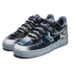 [Custom Ink marks leap]  Air Force 1 Skateboarding Shoes Men Low-top Black - Image 3