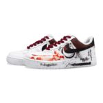 [Custom "Smoke Ink Bamboo Shadow for both men and women.]  Air Force 1 Skateboard Shoes Unisex Low-Top White - Image 3