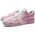 [Custom Pink frequency]  Air Force 1 Skateboard Shoes Unisex Low-Top White/Pink - Image 3