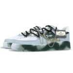 [Custom Men's style: Shanluan]  Air Force 1 Skateboarding Shoes Men Low-top Blue/Green/White - Image 3