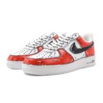 [Custom Male 2D red mecha QD]  Air Force 1 Skateboarding Shoes Men Low-top Red/White - Image 3