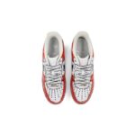 [Custom Male 2D red mecha QD]  Air Force 1 Skateboarding Shoes Men Low-top Red/White - Image 4