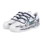 [Custom Male star trails]  Air Force 1 Skateboarding Shoes Men Low-top Gray/White/Green - Image 3