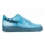 [Custom The AF1 men's model is dyed in ice blue with white clouds]  Air Force 1 Skateboarding Shoes Men - Image 2