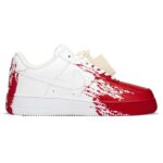 [Custom AF Chainsaw Horror]  Air Force 1 Skateboard Shoes Unisex Low-Top White/Red - Image 4