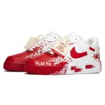 [Custom AF Chainsaw Horror]  Air Force 1 Skateboard Shoes Unisex Low-Top White/Red - Image 3