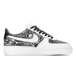 [Custom Male panda mechanical shark for graduation season]  Air Force 1 Skateboarding Shoes Men Low-top Black/White - Image 2