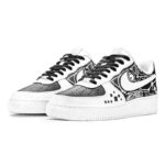 [Custom Male panda mechanical shark for graduation season]  Air Force 1 Skateboarding Shoes Men Low-top Black/White - Image 3