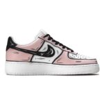 [Custom AF1 Cherry Blossom Pink 2D pink White]  Air Force 1 Skateboarding Shoes Men - Image 2