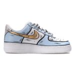 [Custom Frozen 2D blue and white]  Air Force 1 Skateboarding Shoes Men - Image 2