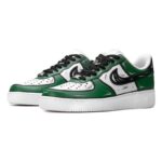 [Custom Celtic 2D green and white]  Air Force 1 Skateboarding Shoes Men Low-top Green/White - Image 3