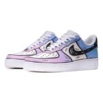 [Custom Cotton candy 2D blue and white powder]  Air Force 1 Skateboarding Shoes Men - Image 3