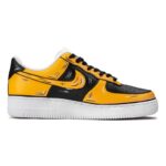 [Custom Wudang 2D black and Yellow]  Air Force 1 Skateboarding Shoes Men Low-top Black/Yellow - Image 2