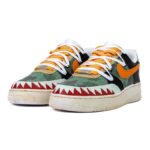 [Custom Men's military green camouflage deconstructed wind shoelaces]  Air Force 1 Skateboarding Shoes Men Low-top White - Image 3