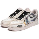 [Custom Men's Sleeping Dragon in black and brown]  Air Force 1 Skateboarding Shoes Men Low-top White - Image 3